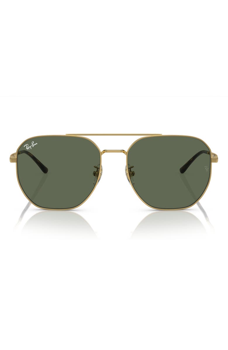 Ray-Ban 59mm Square Sunglasses, Main, color, Arista / Dark Green
