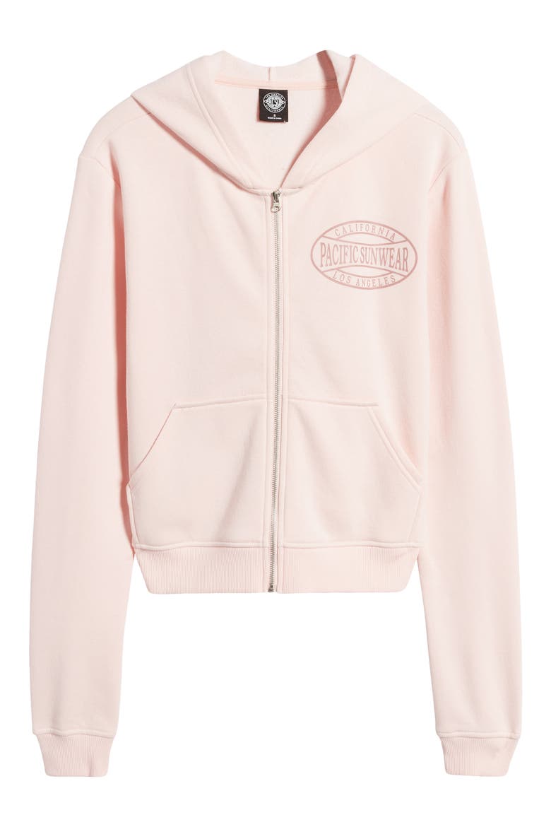 Emblem Zip-Up Hoodie, Alternate, color, PINK