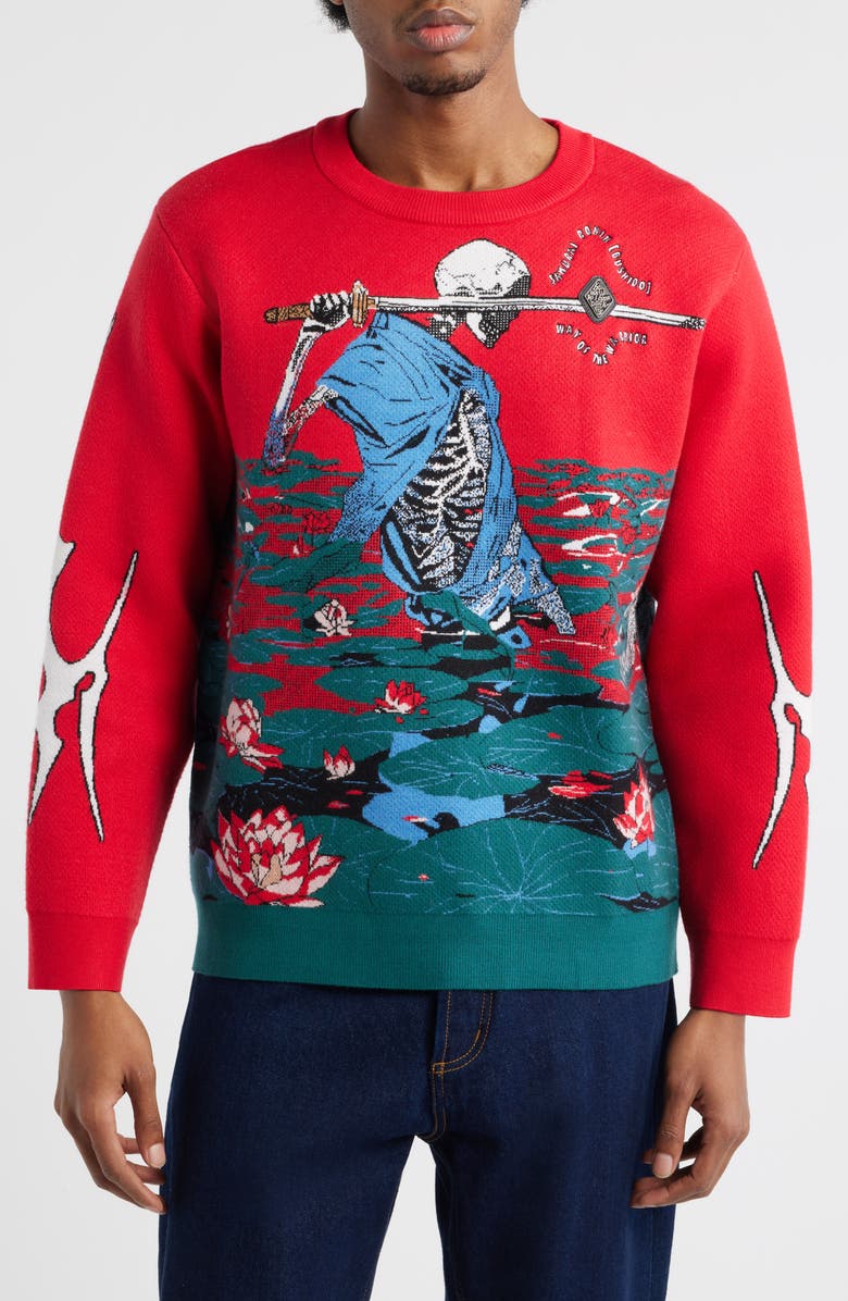VERYRARE Skeleton Bushido Sweatshirt, Main, color, Red