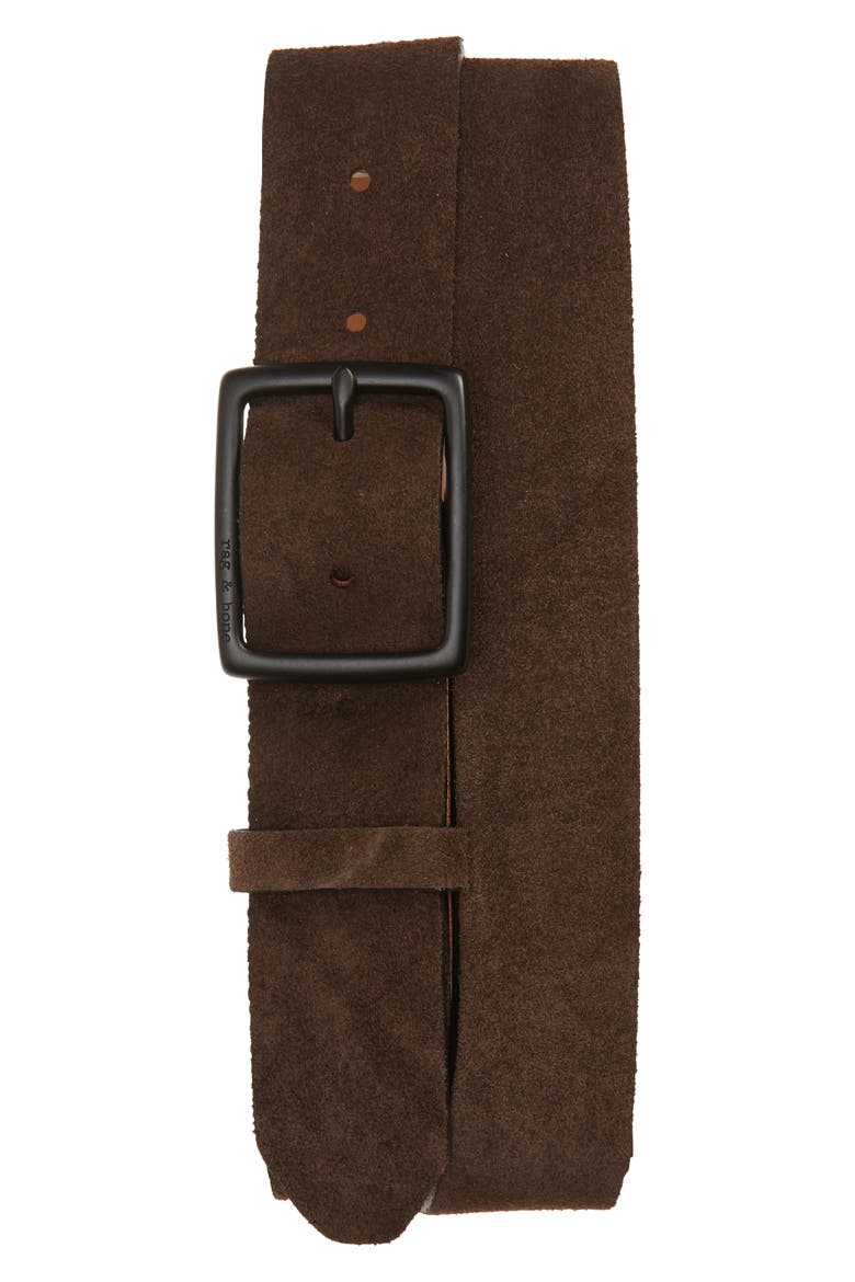 Rugged Suede Belt, Main, color, BROWN