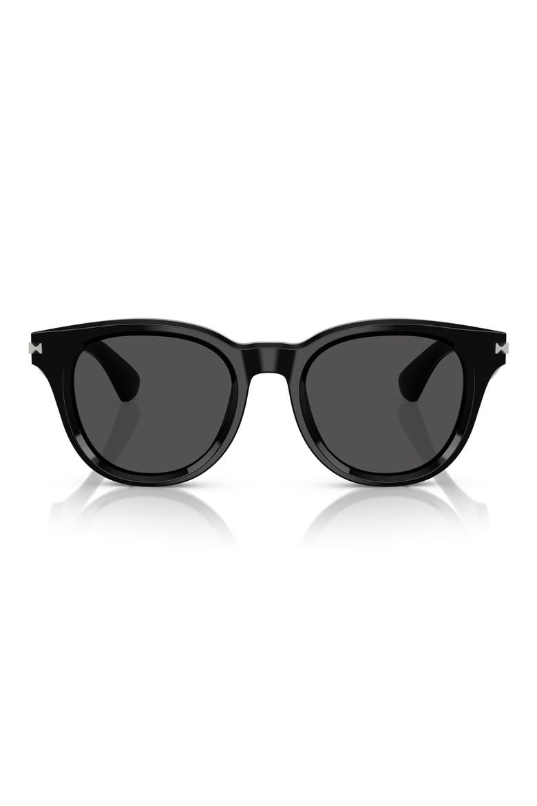 51mm Round Sunglasses, Main, color, BLACK