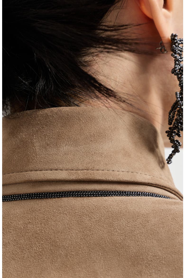 Suede biker jacket, Alternate, color, Hazelnut