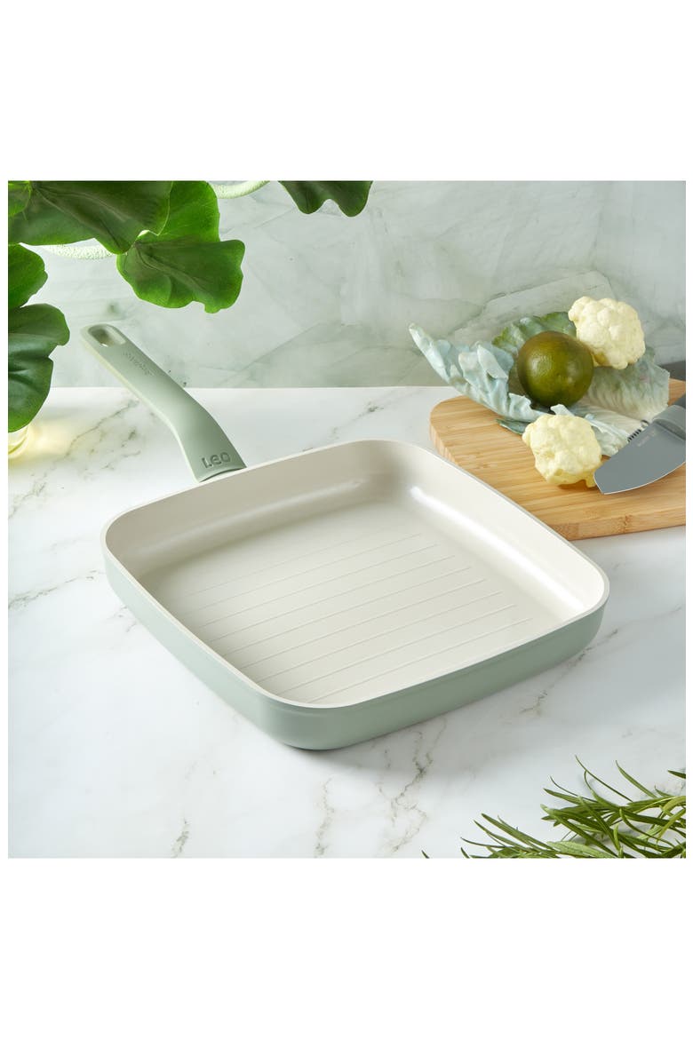 Leo Balance 10-Inch Square Grill Pan, Alternate, color, SAGE