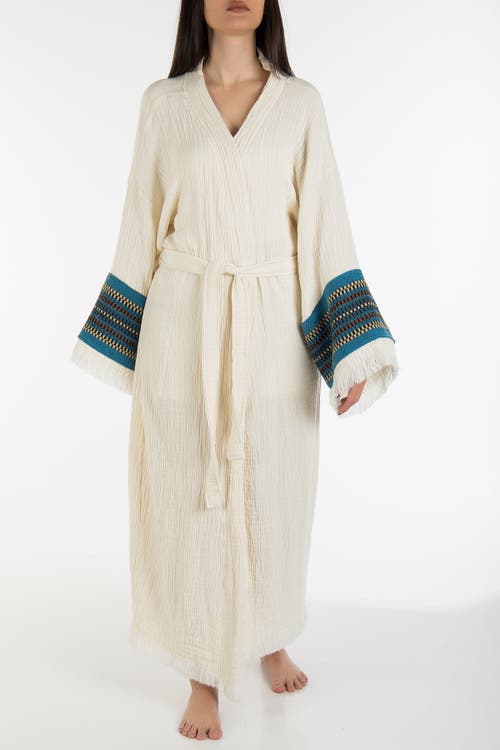 Forever & Always Shoes Kaia Emroidered Sleeve Handmade Kimono In White 1