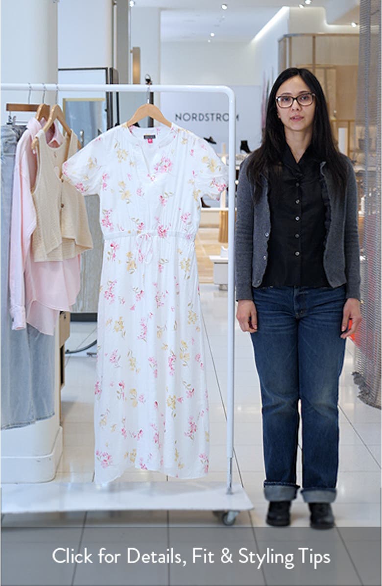 Floral Split Neck Midi Dress, sales video thumbnail