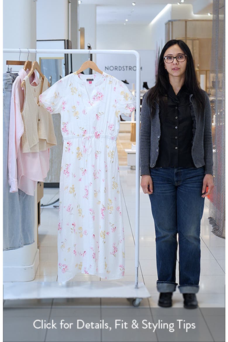 Floral Split Neck Midi Dress video