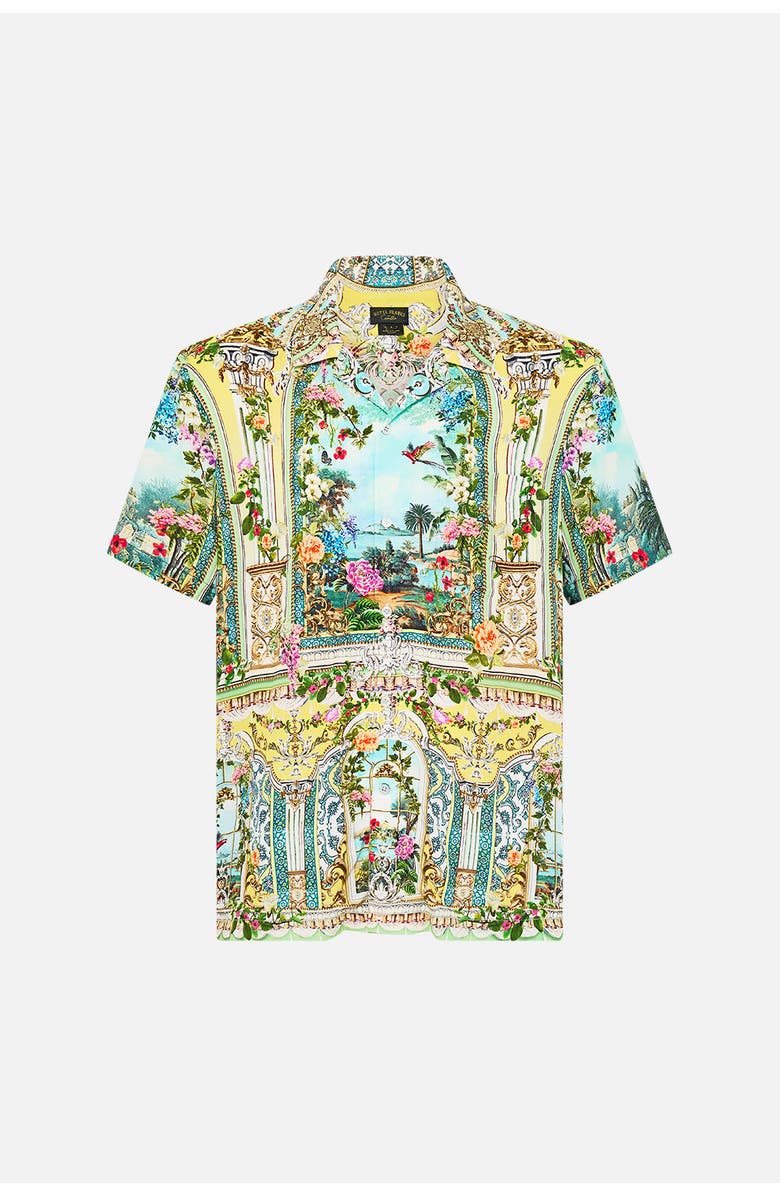 Camilla Short Sleeve Camp Collared Shirt Tales Of Topkapi Palace, Alternate, color, Tales Of Topkapi Palace