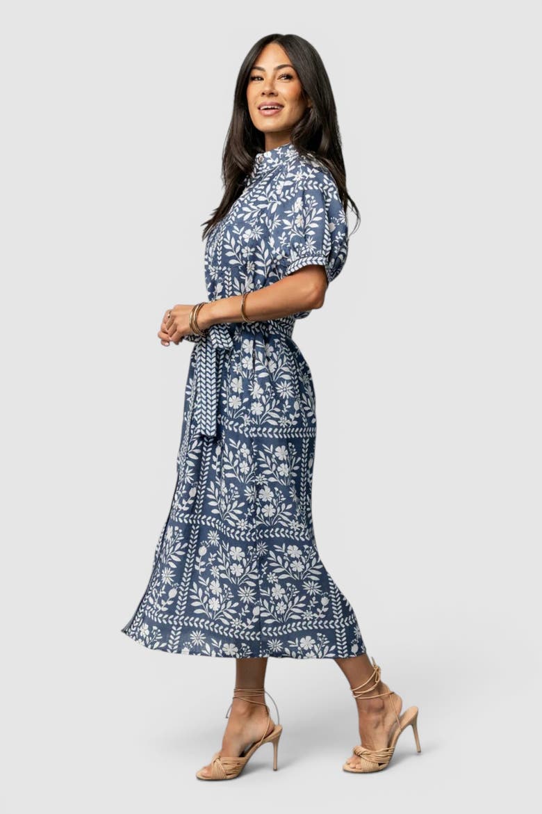 Karla Midi Dress, Alternate, color, Deep Slate + White Floral