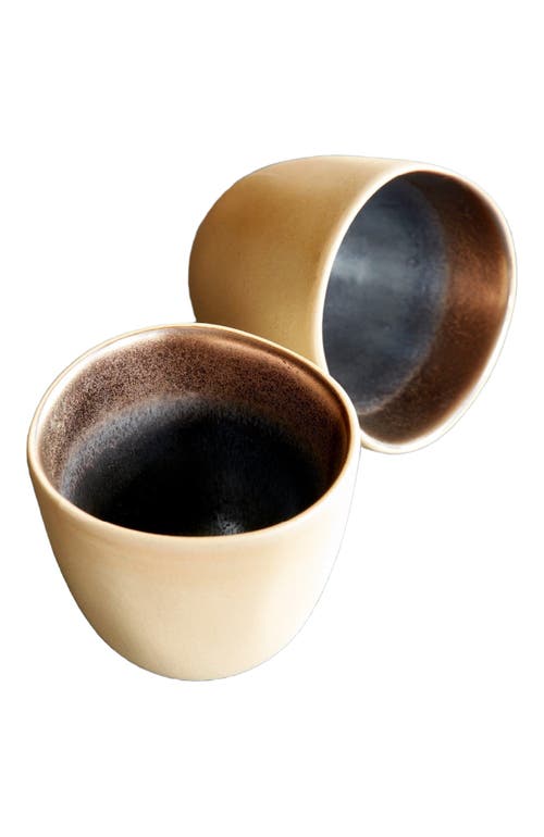 Lemieux Et Cie Akita Stoneware 4-piece Mug Set In Brown