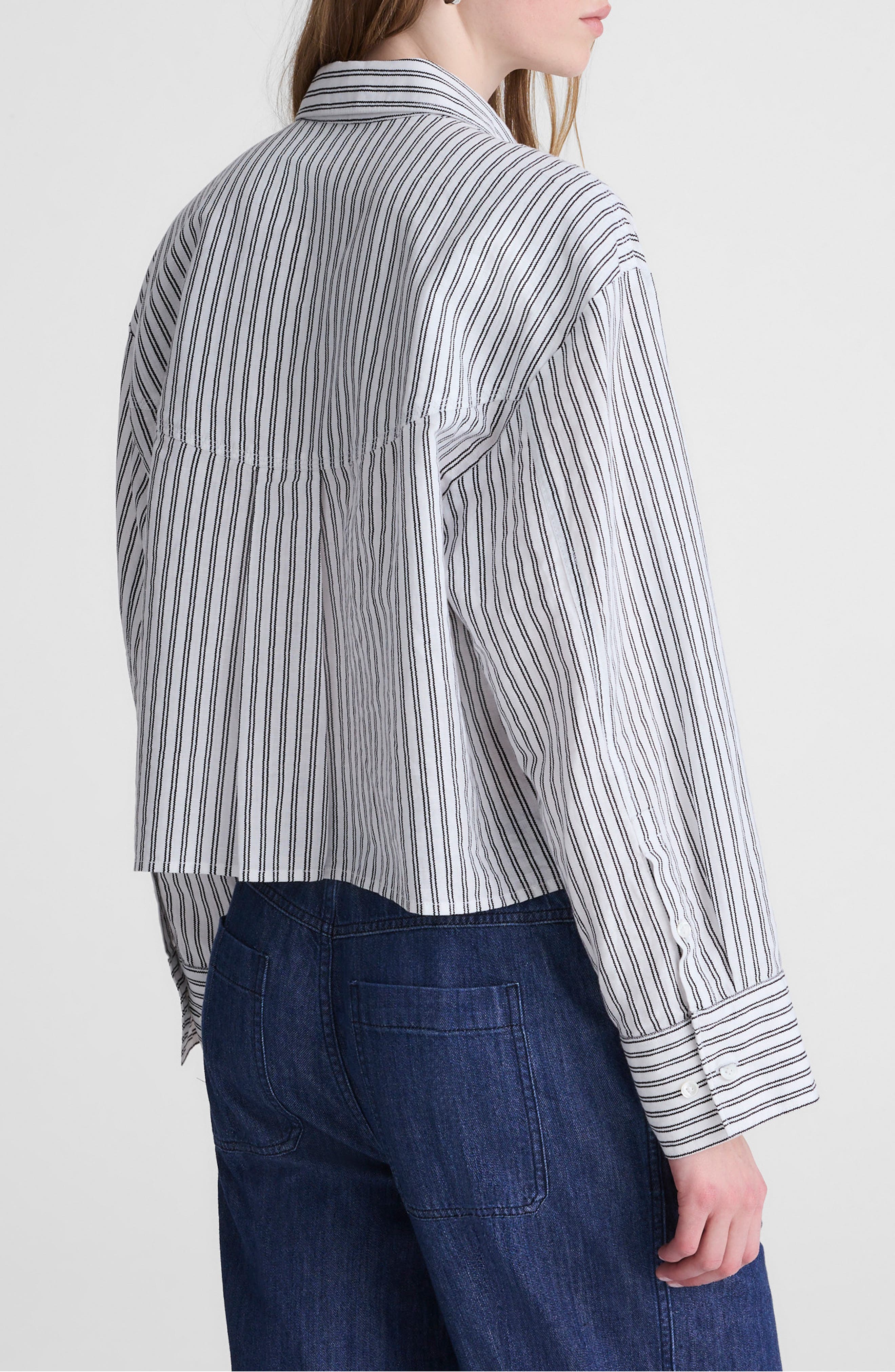 Straight Hem Linen & Cotton Button-Up Shirt - image 2