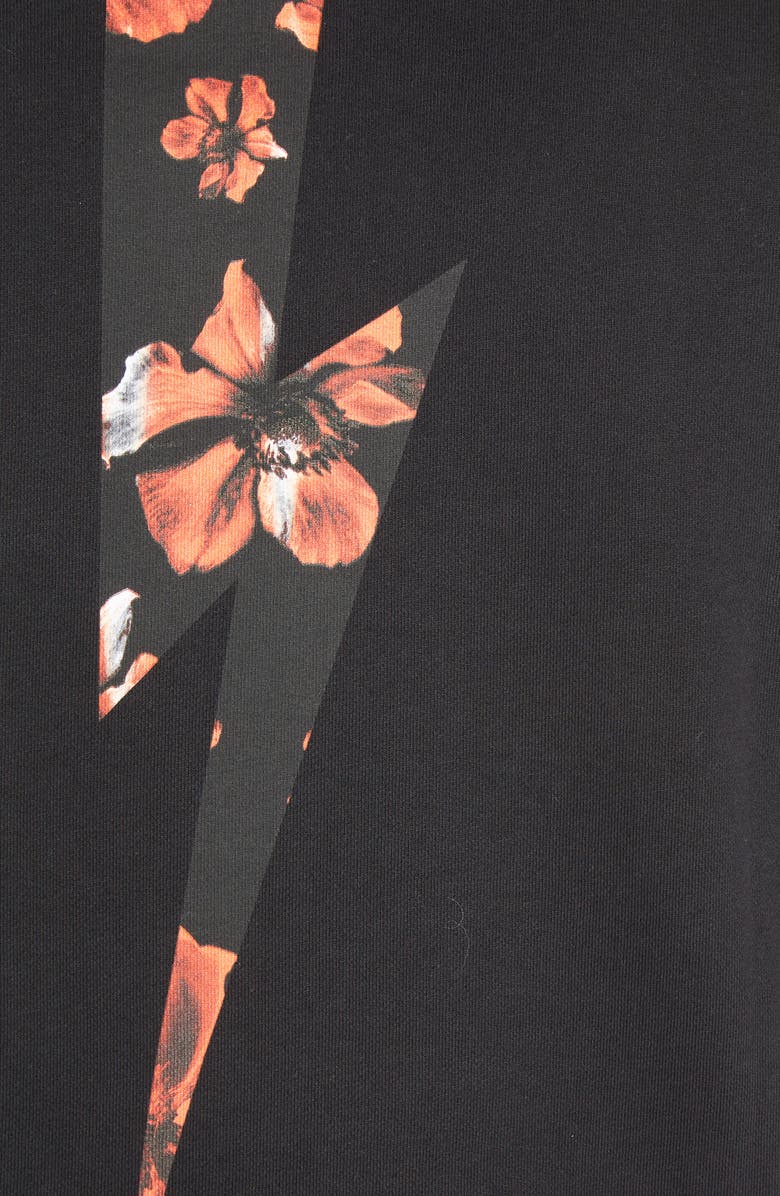 Neil Barrett Thunderbolt Flower Graphic Sweatshirt, Alternate, color,