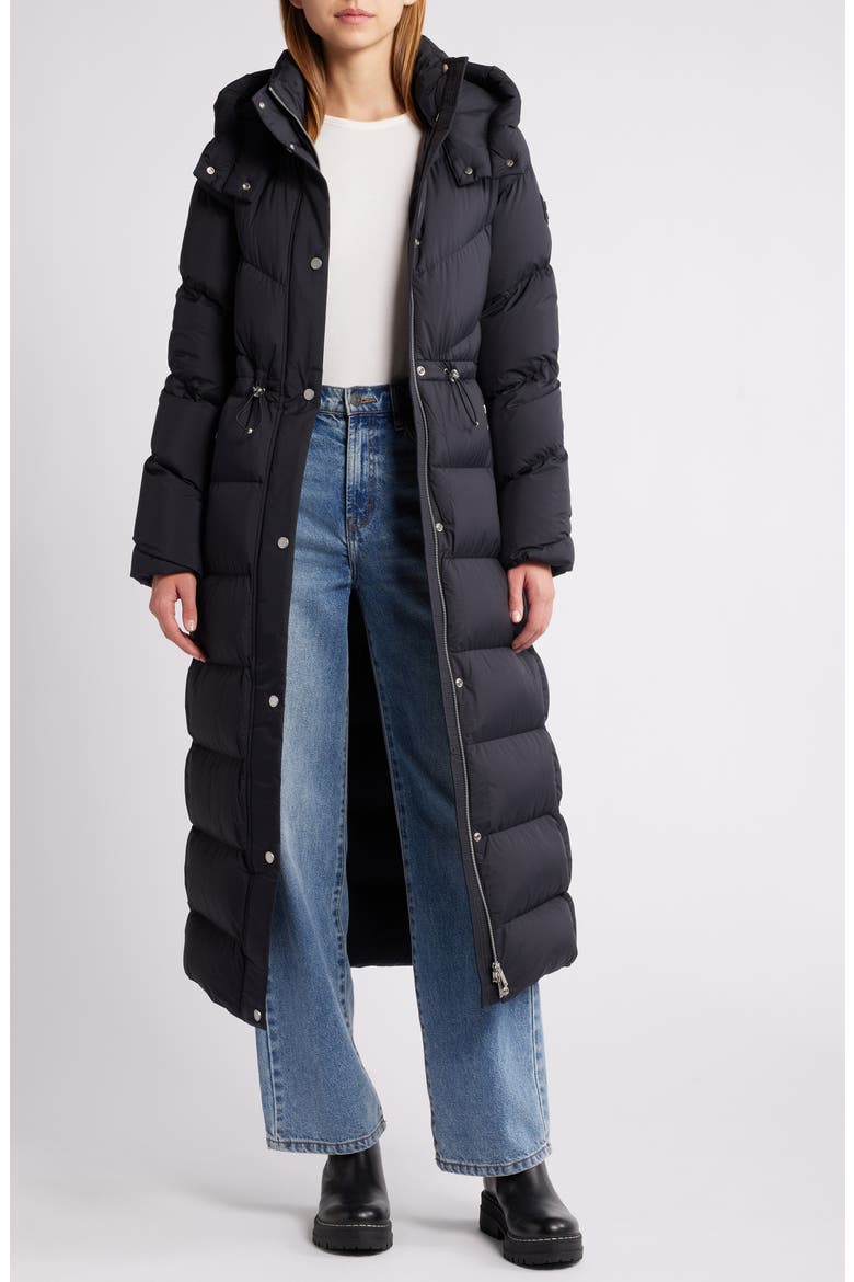 Belle Cote Long 800 Fill Power Down Puffer Jacket, Alternate, color, BLACK