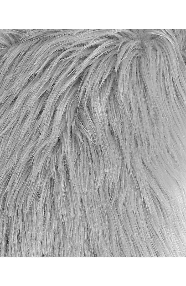 Juicy Couture Faux Fur Throw Pillow, Alternate, color, Grey