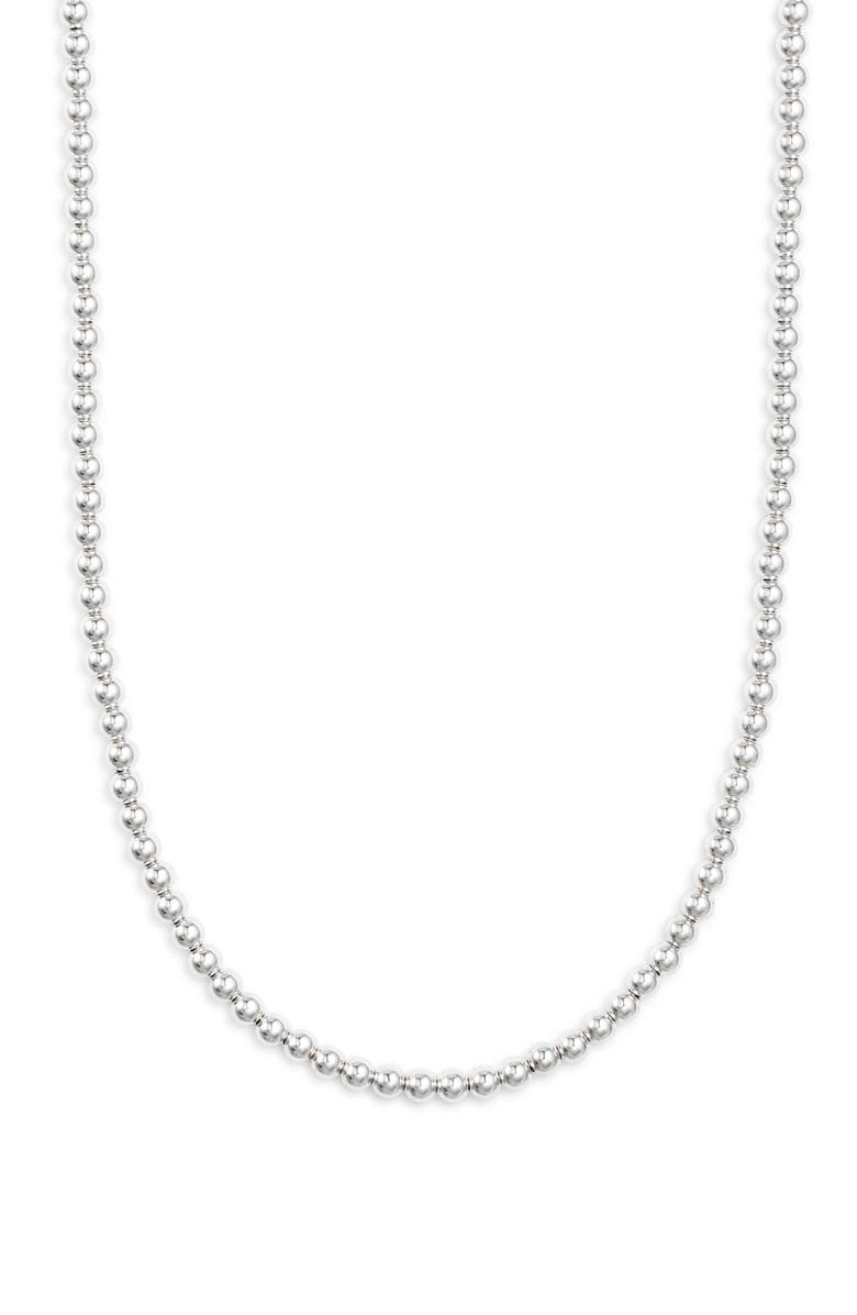 David Yurman Men's Spiritual Beads Metal Bead Necklace, 4mm, Main, color, Silver