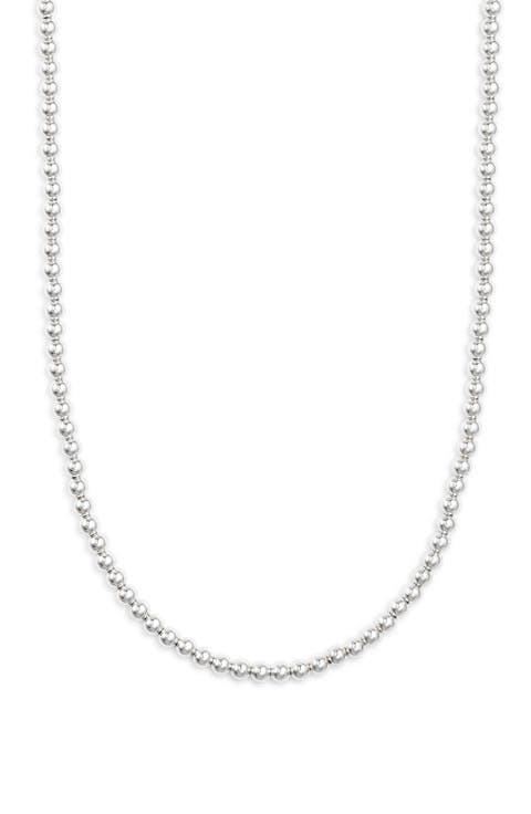 Men's Spiritual Beads Metal Bead Necklace, 4mm