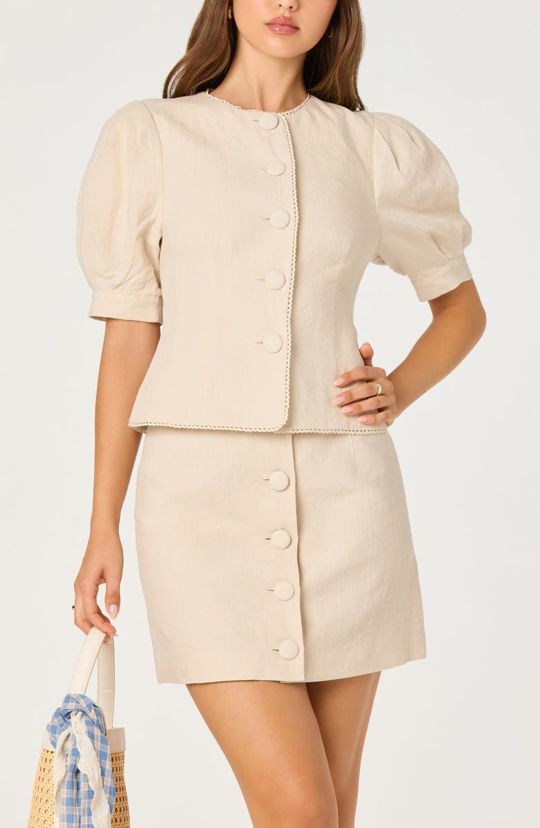 ASTR the Label Cailey Button-Up Skirt, Alternate, color, Natural
