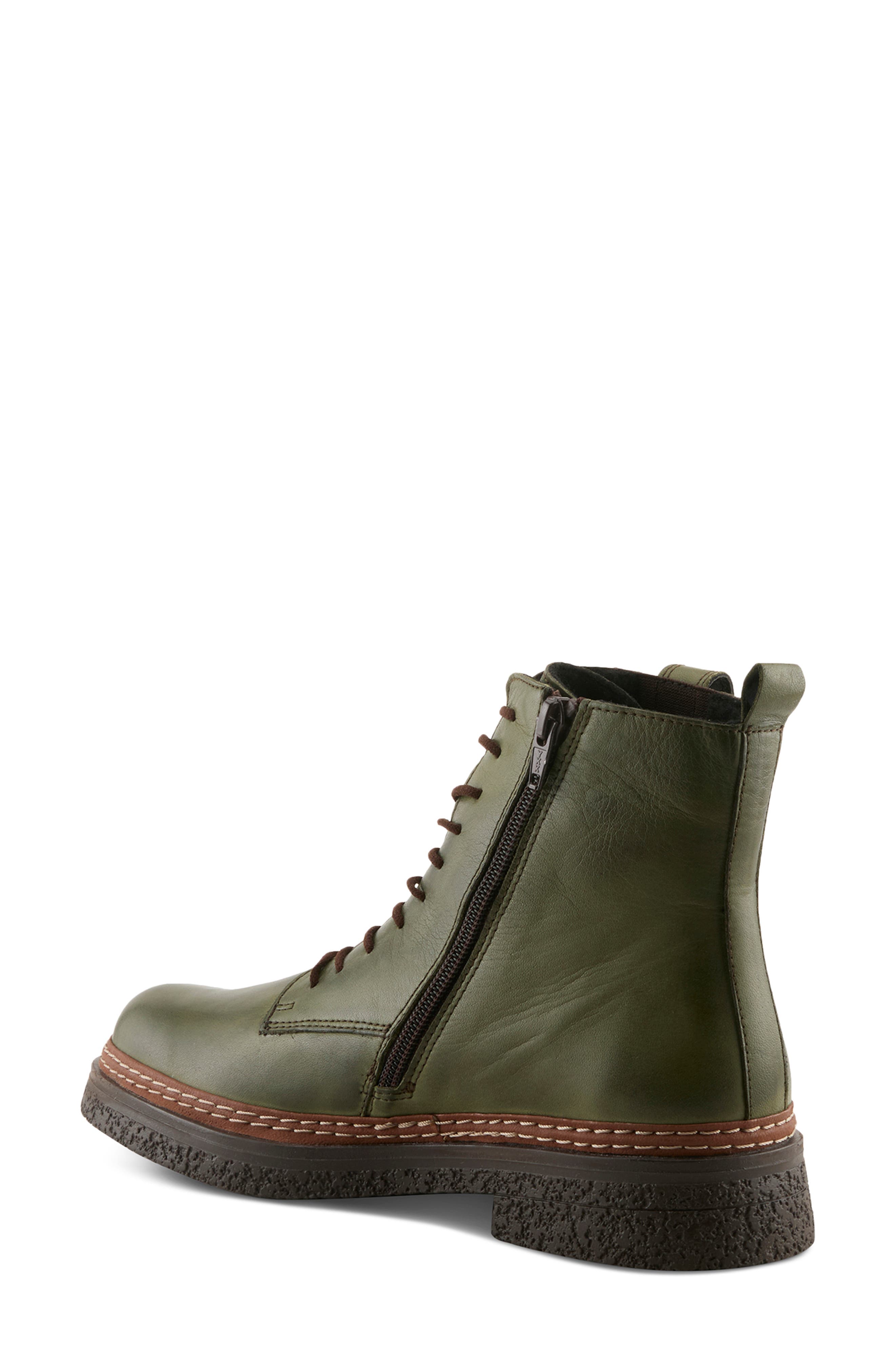 Heirax Leather Bootie, Alternate, color, OLIVE GREEN