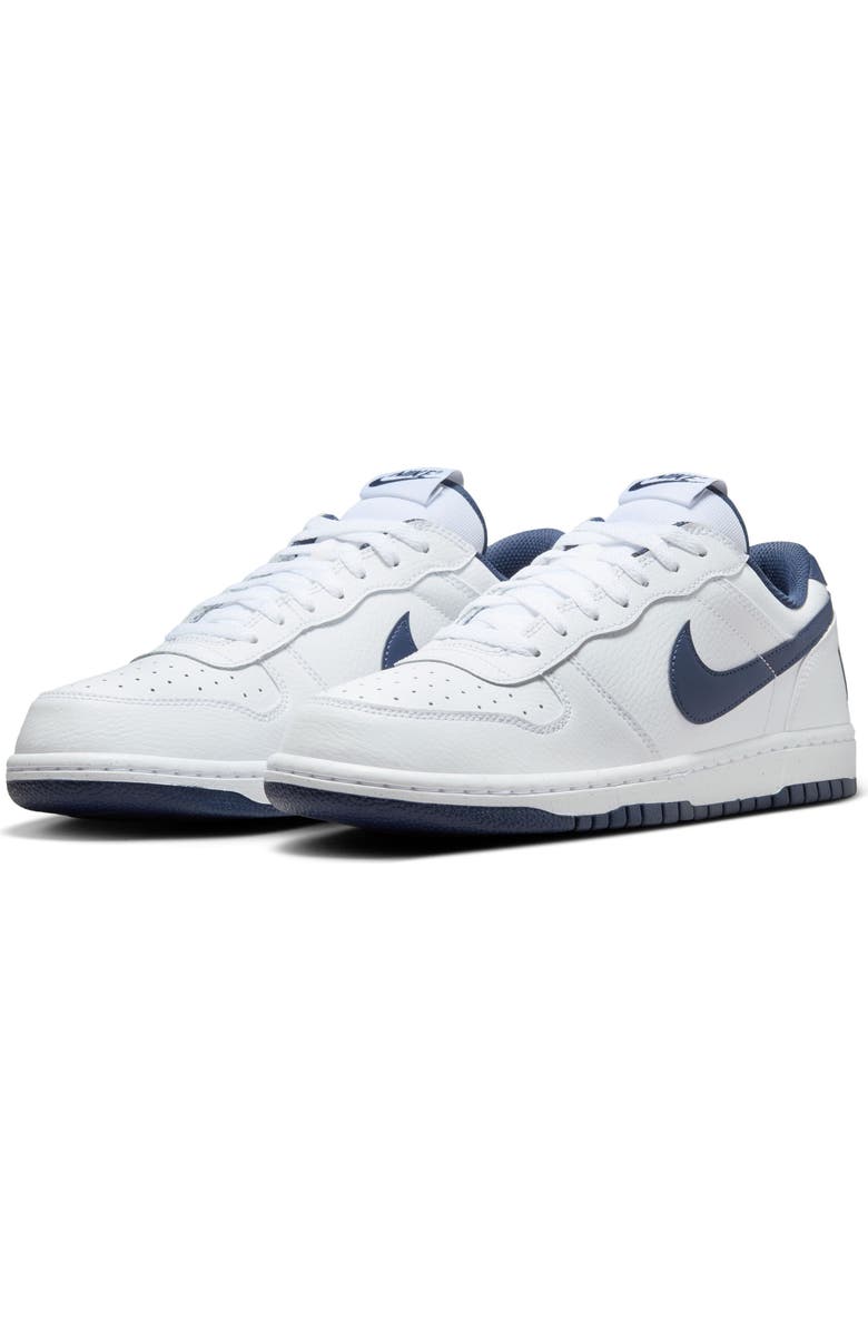 Nike Big Nike Low Basketball Sneaker, Main, color, White/ Midnight Navy