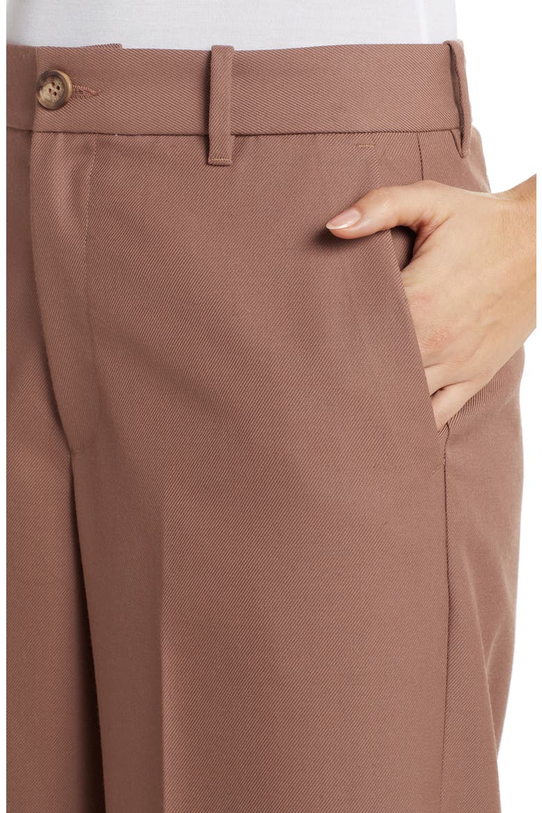 Wide Leg Wool Crop Pants, Alternate, color, BROWN