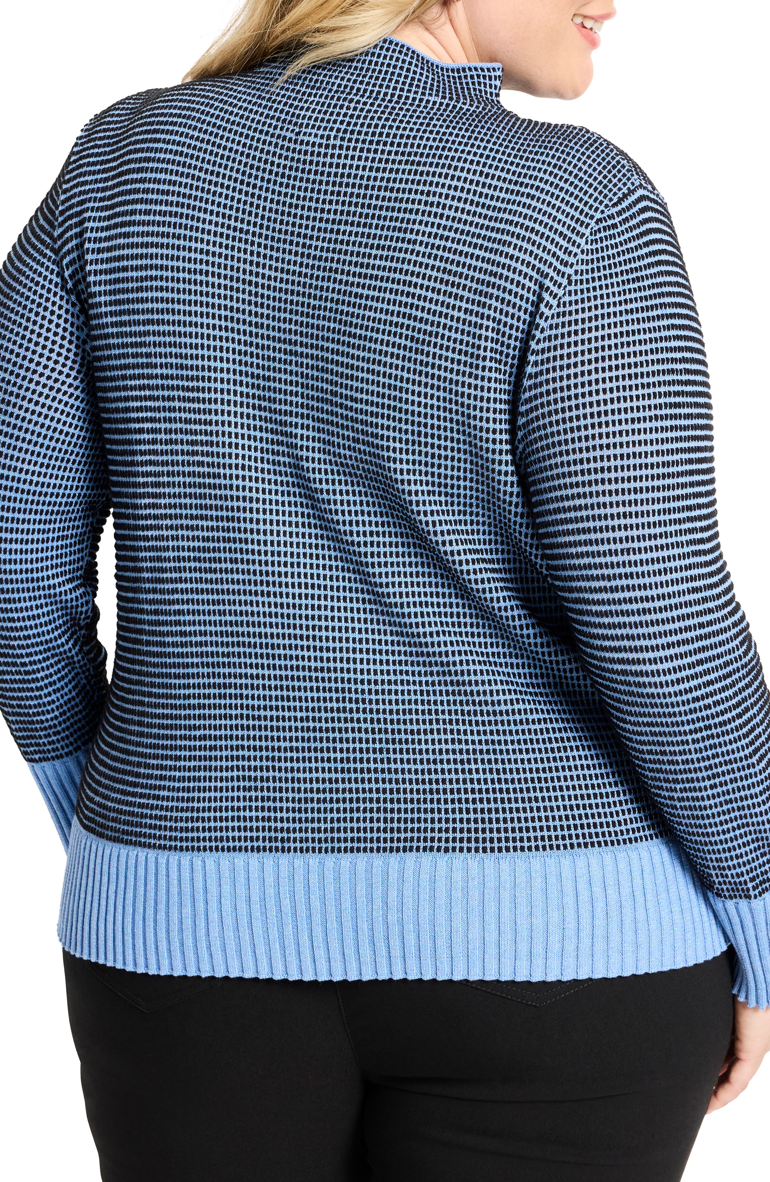 Mock Neck Pixel Knit Sweater - image 4