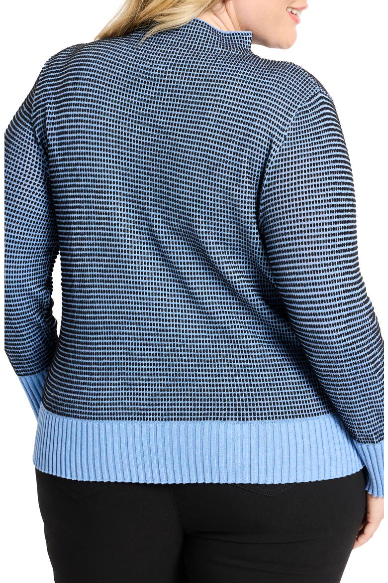 Mock Neck Pixel Knit Sweater, Alternate, color, BLUE MULTI
