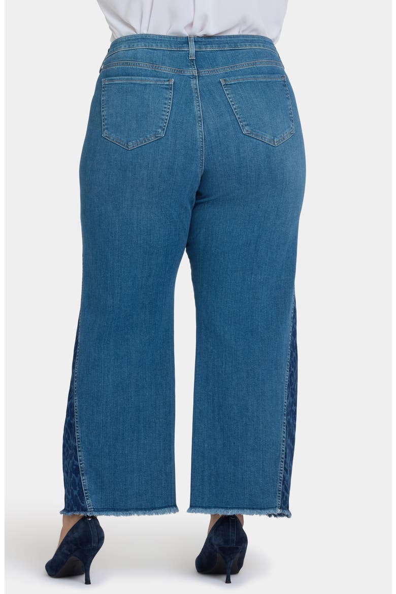 Teresa Frayed Two-Tone Wide Leg Jeans, Alternate, color, LEOPARD CREST