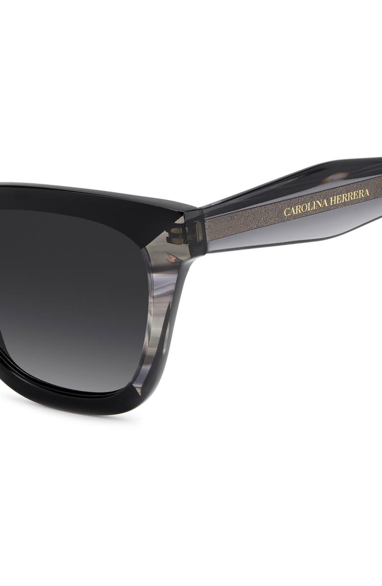 Carolina Herrera 52mm Cat Eye Sunglasses, Alternate, color, Black/ Dark Grey