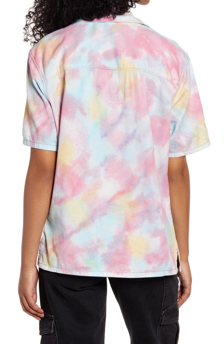 BP. Oversize Tie-Dye Button-Up Shirt, Alternate, color, 