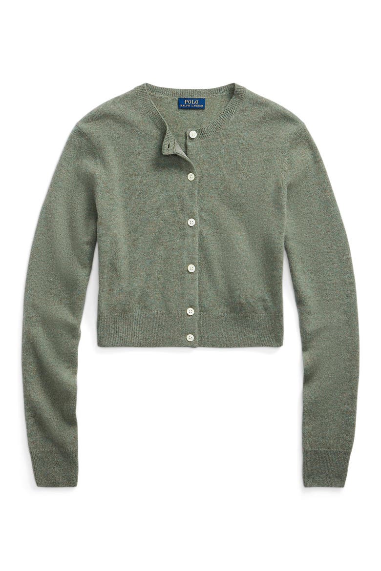 Crop Cashmere Cardigan, Alternate, color, LOVETTE HEATHER