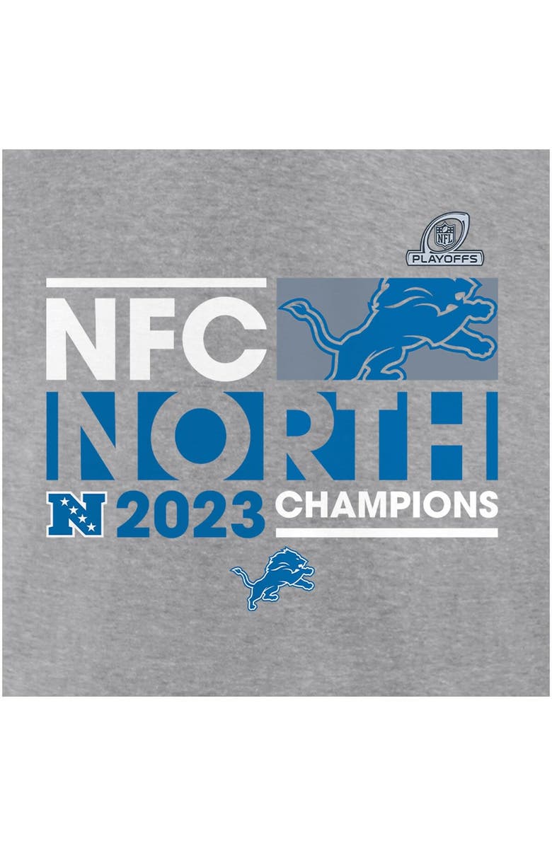 FANATICS Women's Fanatics Branded Gray Detroit Lions 2023 NFC North Division Champions Conquer V-Neck Long Sleeve T-Shirt, Alternate, color, 