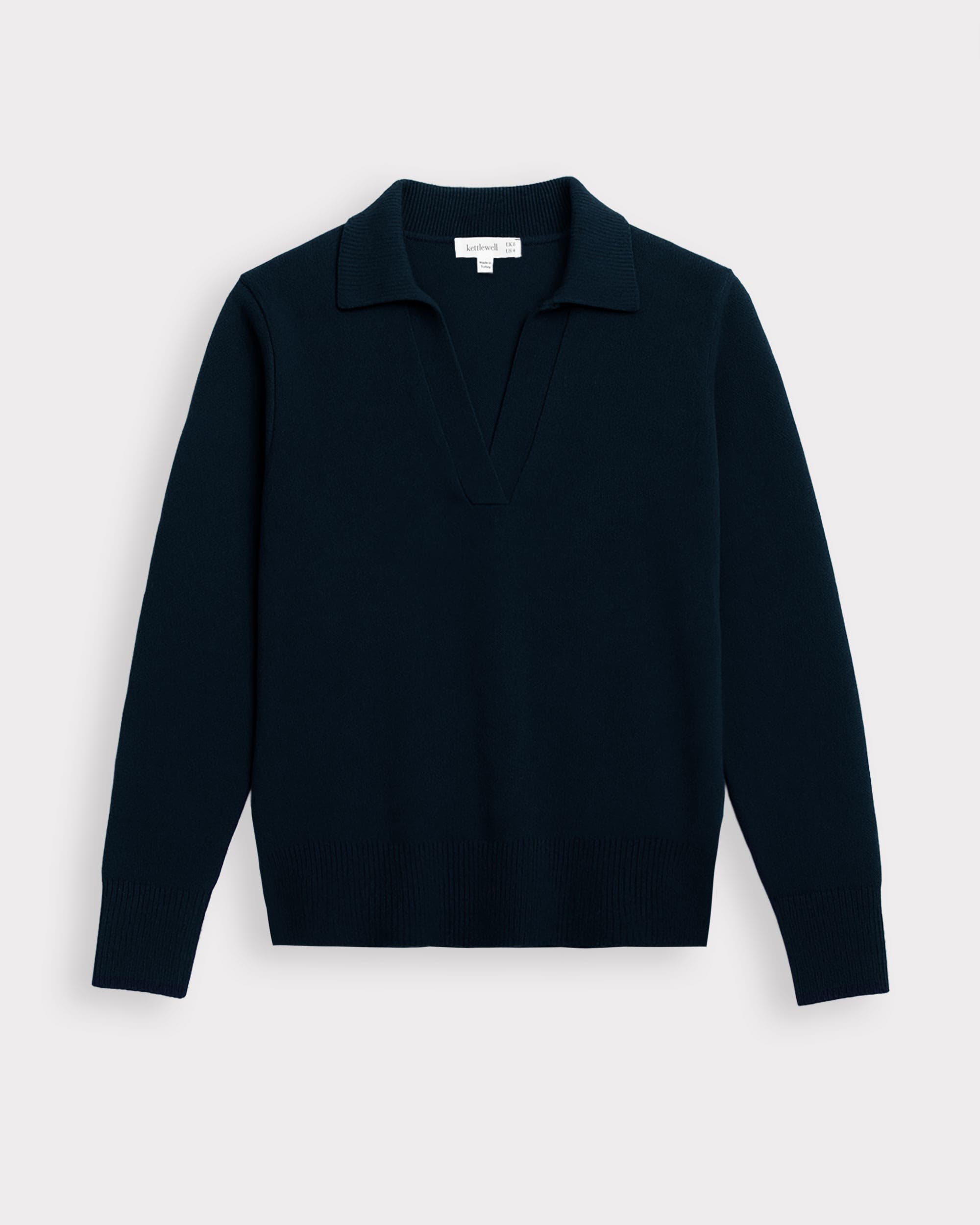 Long Sleeve Collared V-Neck Sweater - image 4