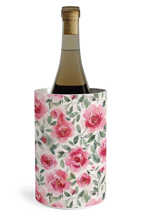 Charming Nostalgia Rose Print Stainless Steel Wine Chiller