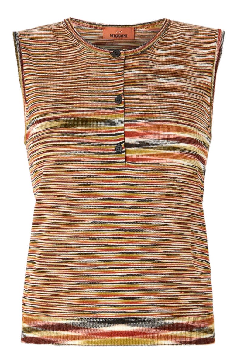 Missoni Buttoned Vest With Flame Pattern, Alternate, color, Multicoloured
