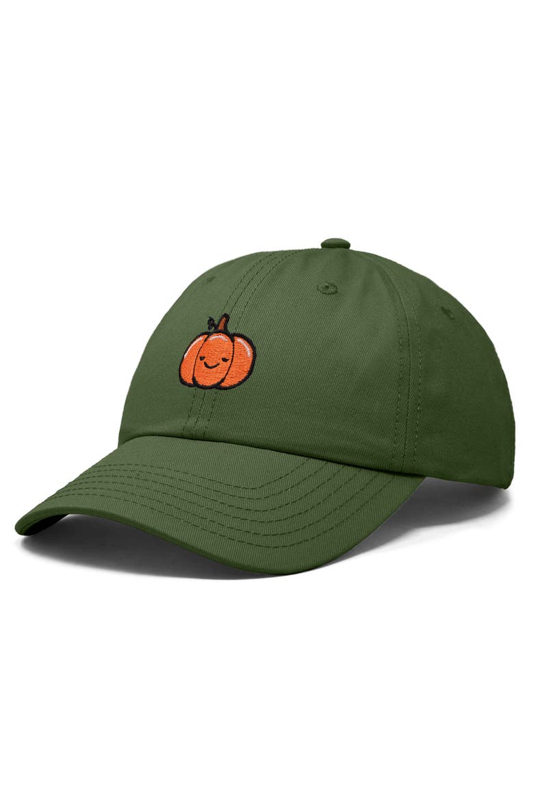 Baby Pumpkin Embroidered Dad Hat, Alternate, color, Olive