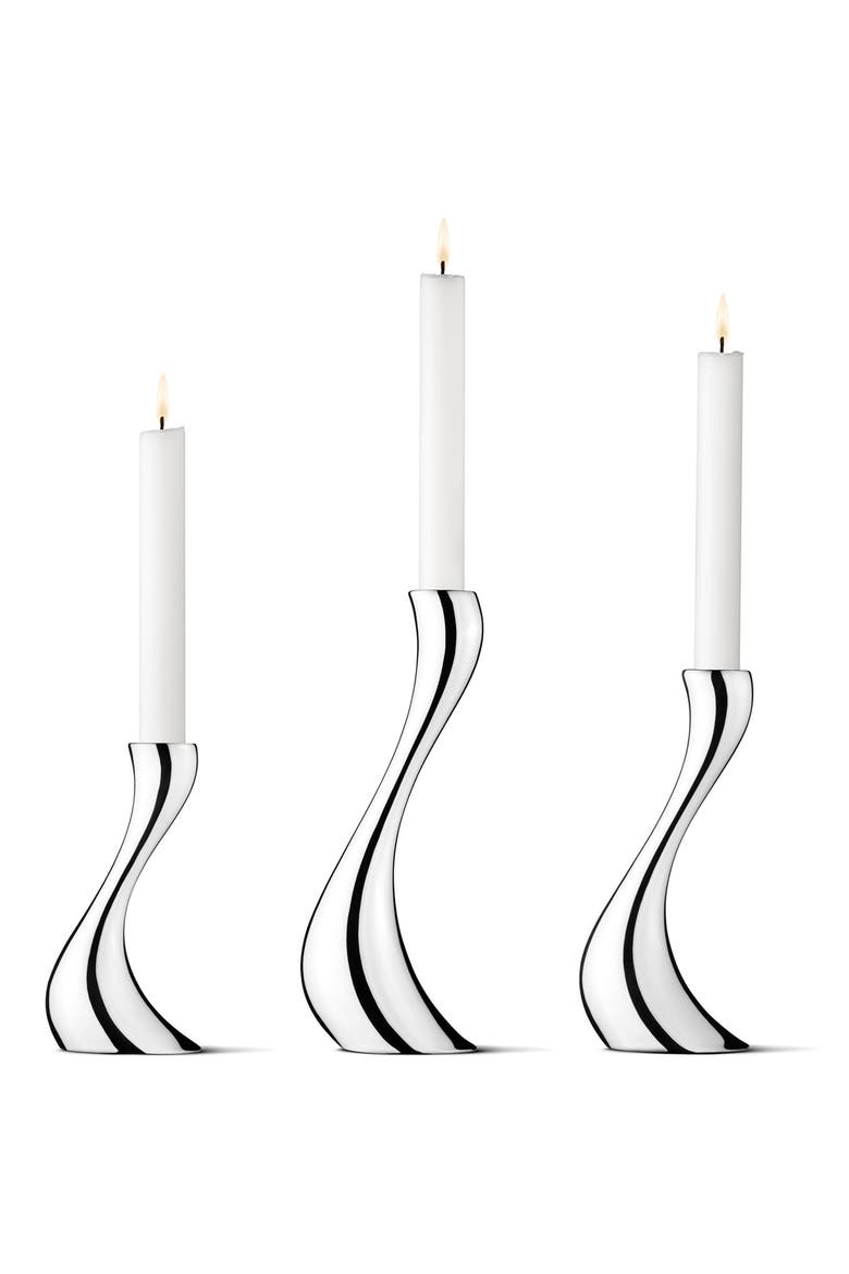 Cobra Set of 3 Candleholders, Main, color, SILVER