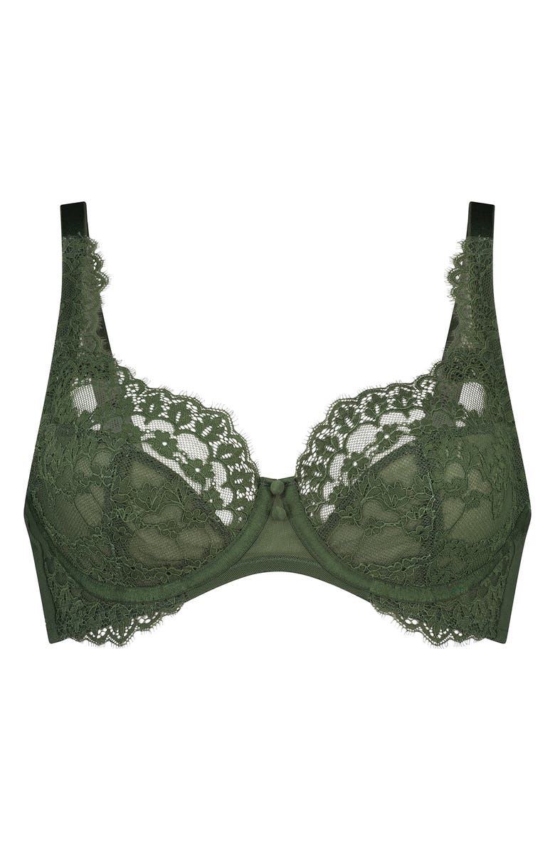 Hunkemöller Daisy Lace Underwire Bra, Alternate, color, Kombu Green