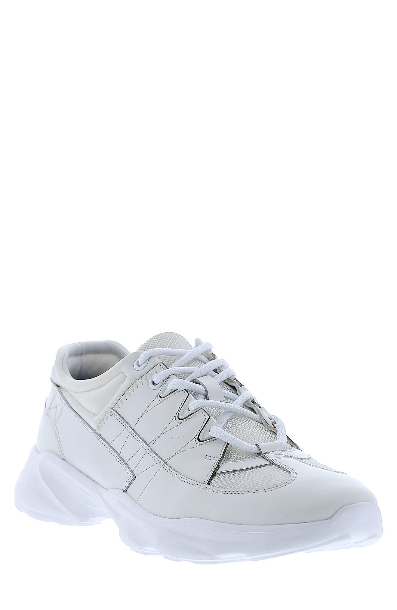 Zanzara Charles Leather Sneaker, Main, color, White