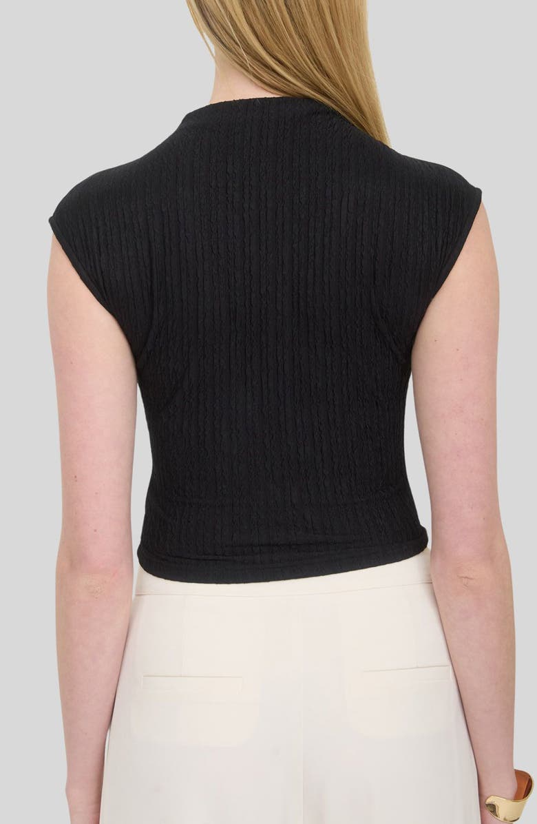 Blu Pepper Mock Neck Handkerchief Hem Top, Alternate, color, Black