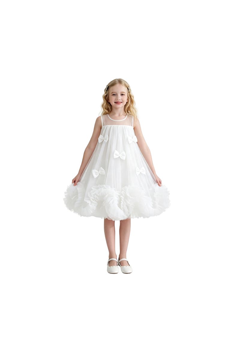 Mirielle Ribbon Bow Dress, Alternate, color, White