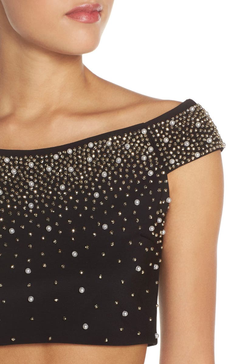 Xscape Evenings Xscape Embellished Satin Two-Piece Gown, Alternate, color, 