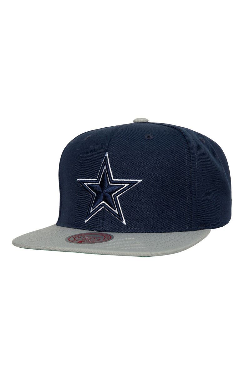 Mitchell & Ness Men's Mitchell & Ness Navy/Silver Dallas Cowboys Team 2-Tone Snapback Hat, Main, color, 