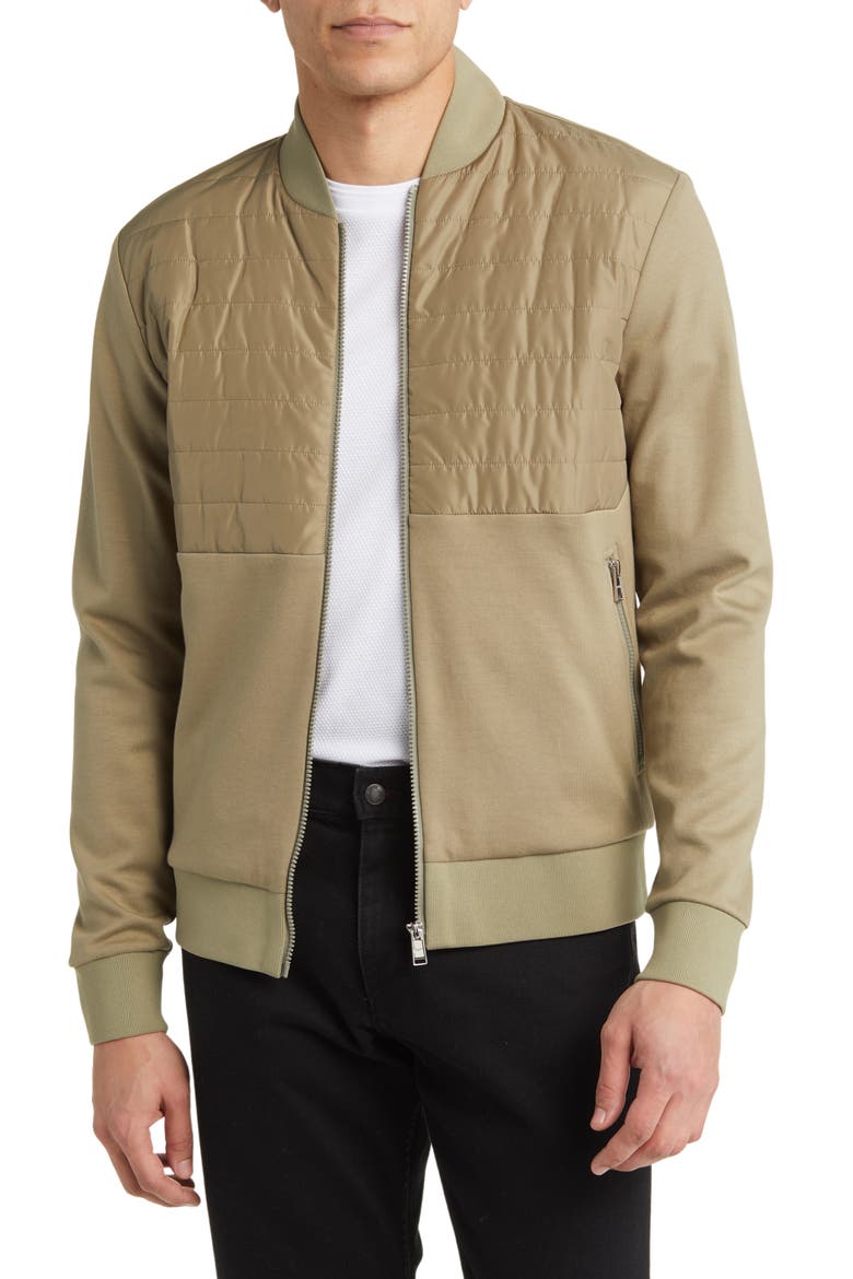 Skiles Quilted Bomber Jacket, Main, color, LIGHT/ PASTEL GREEN
