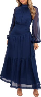 Petal & Pup Julip Long Sleeve Tiered Maxi Dress