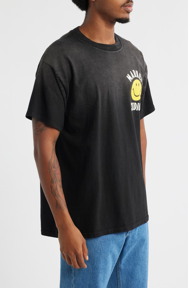 MARKET SMILEY<sup>®</sup> Upside Down Cotton Graphic T-Shirt, Alternate, color, Jet-Black