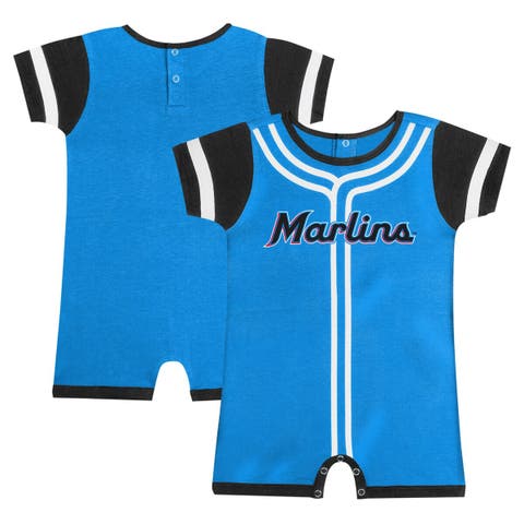 Newborn & Infant Fanatics Branded Blue Miami Marlins Fast Pitch Romper