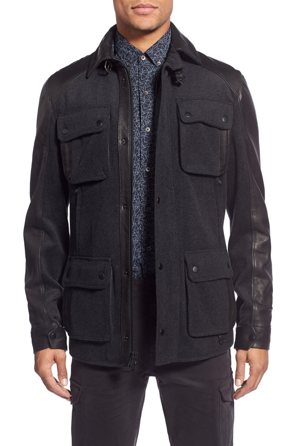 . Mixed Media Shirt Jacket