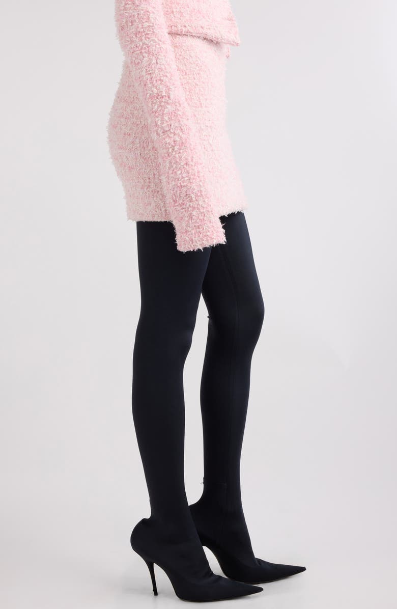 Cotton Blend Bouclé Knit Miniskirt
