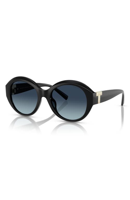 Tiffany & Co . 53mm Gradient Polarized Round Sunglasses In Black