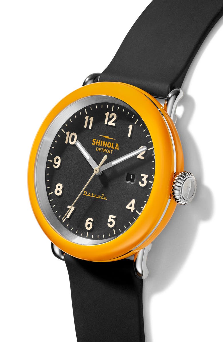 Shinola Detrola No.2 Silicone Strap Watch, 43mm, Alternate, color, 