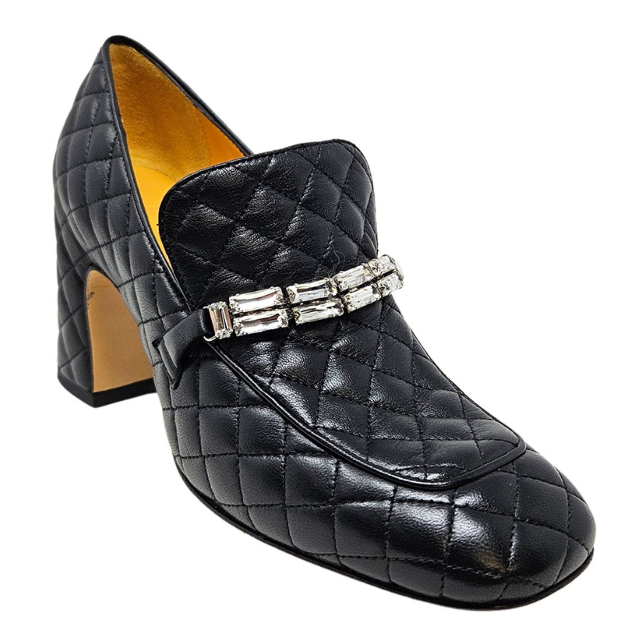 Madison Maison Heel Quilted Loafer, Alternate, color, Black